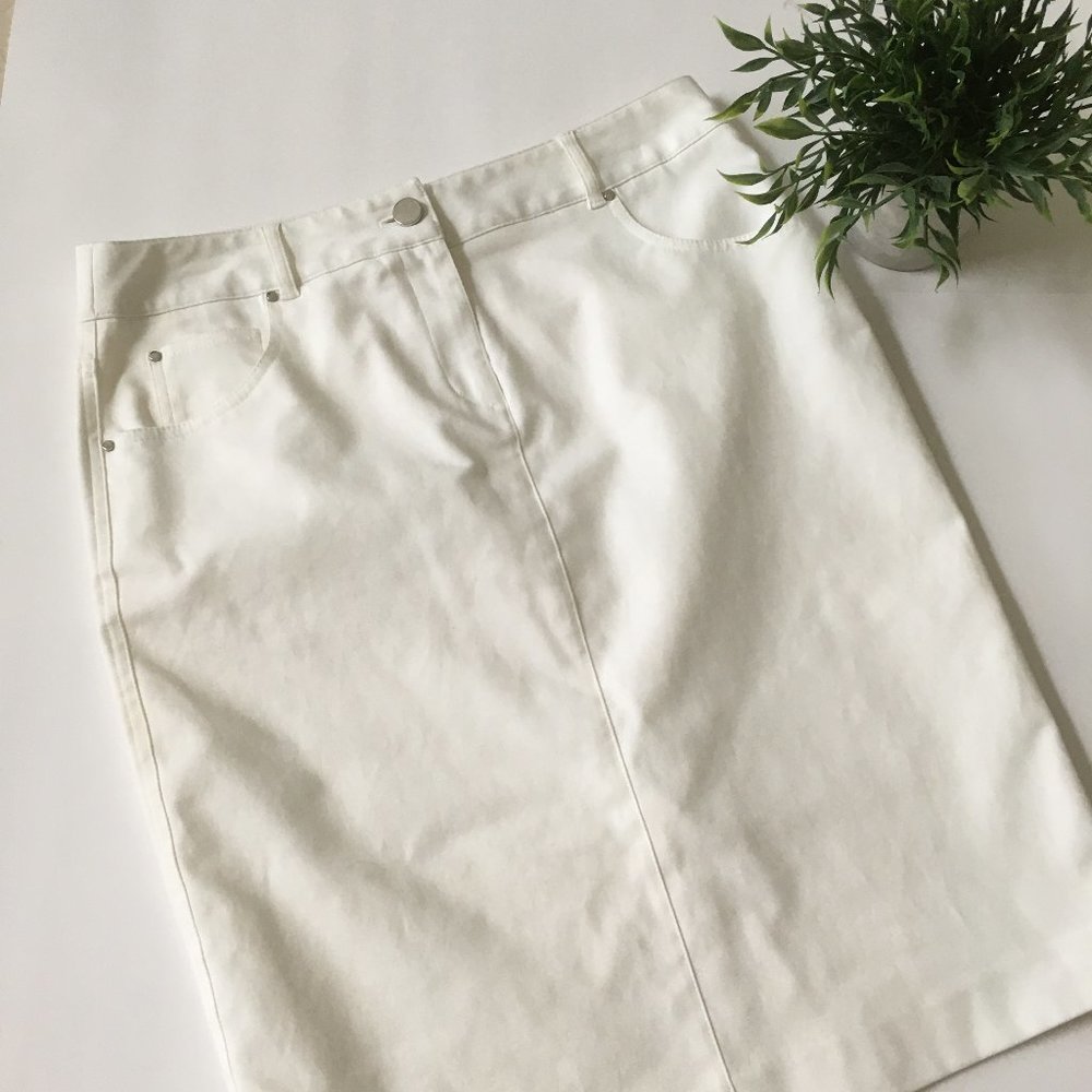 White Jean Skirt